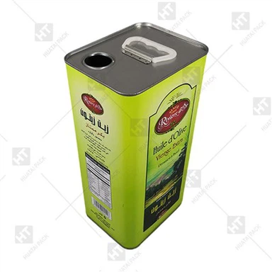 Lata cuadrada de aceite de oliva vacía de 5 litros